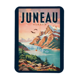 Magnet Flexible Juinau Illustration de Glacier d'Alaska Art de Voy