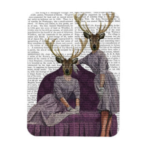 Magnet Flexible Jumeaux de cerfs en violet