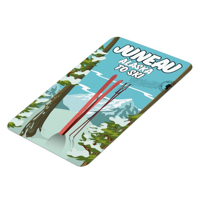 Magnet Flexible Juneau Alaska À Ski (Côté Gauche)