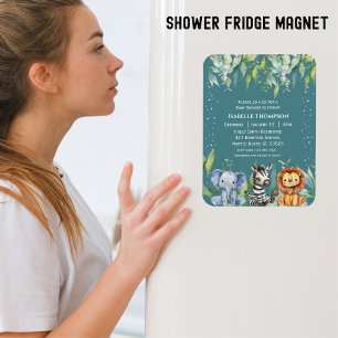 Magnet Flexible Jungle Animaux Safari Baby shower Genre Neutre