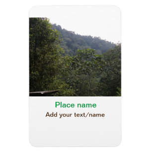 Magnet Flexible Jungle forêt arbres montagne voyage ajouter nom du