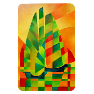 Magnet Flexible Junks chinois, coucher de soleil, voiles et ombres