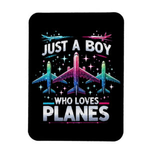 Magnet Flexible Juste un garçon qui aime les avions