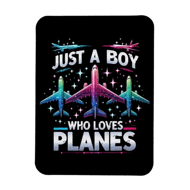 Magnet Flexible Juste un garçon qui aime les avions (Vertical)