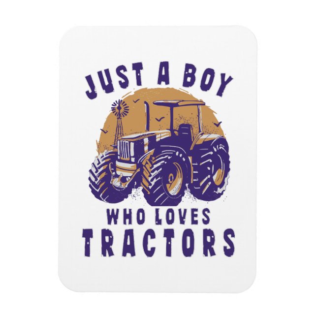Magnet Flexible Juste un garçon qui aime les tracteurs de ferme ca (Vertical)