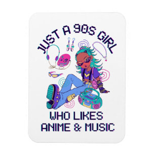 Magnet Flexible Juste une fille des années 90 qui aime la musique