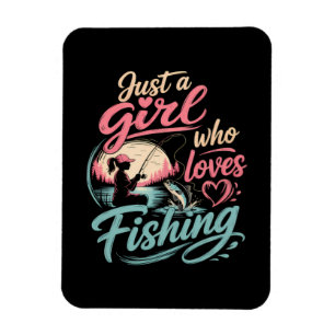 Magnet Flexible Juste Une Fille Qui Aime La Pêche