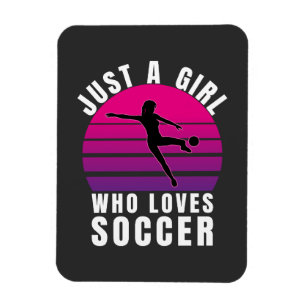 Magnet Flexible Juste une fille qui aime le football