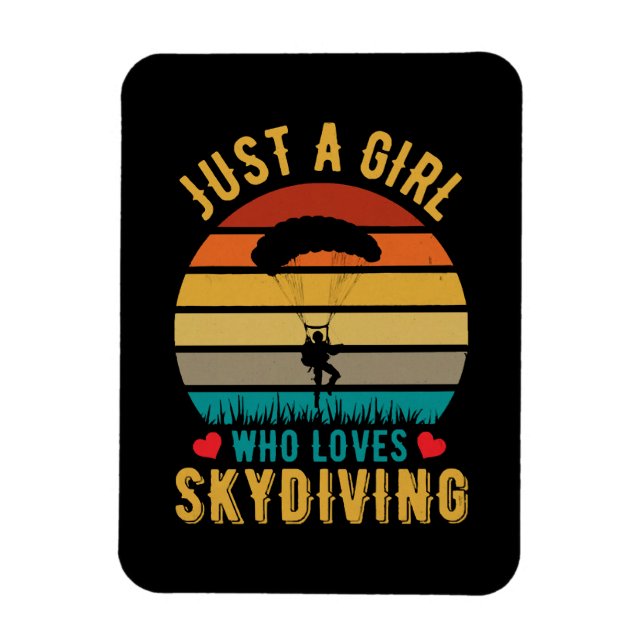 Magnet Flexible juste une fille qui aime le parachutisme (Vertical)