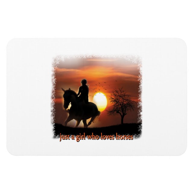 Magnet Flexible juste une fille qui aime les chevaux (Horizontal)
