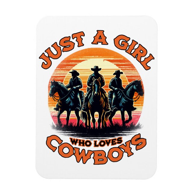 Magnet Flexible Juste une fille qui aime les cowboys (Vertical)
