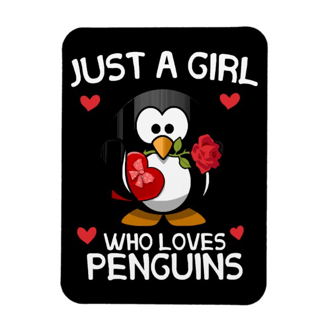 Magnet Flexible Juste une fille qui aime les pingouins (Vertical)