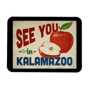 Magnet Flexible Kalamazoo Michigan Apple - Vintage voyage
