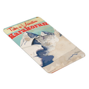 Magnet Flexible Karakoram vacances Vintages Poster