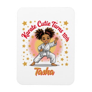 Magnet Flexible Karate Cutie Anniversaire Fête de Fille Art Martia