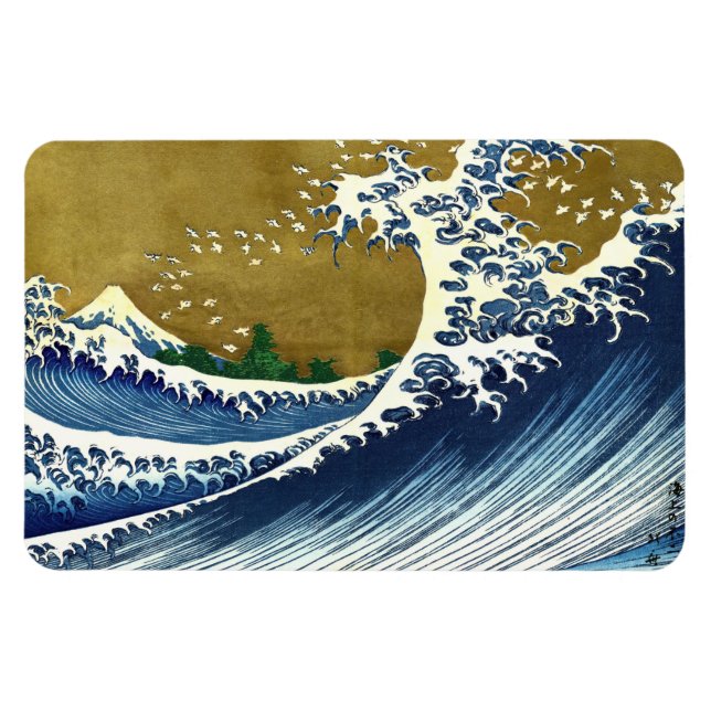 Magnet Flexible Katsushika Hokusai - Colored Big Wave (Horizontal)