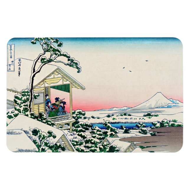 Magnet Flexible Katsushika Hokusai - Maison de thé à Koishikawa (Horizontal)