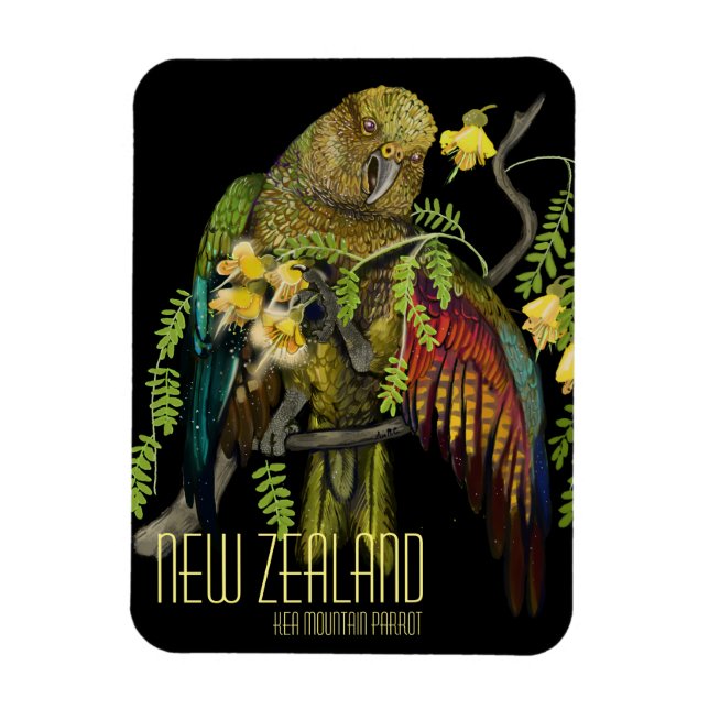Magnet Flexible Kea New Zealand Mountain Parrot (Vertical)