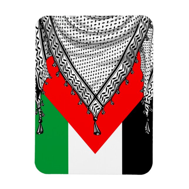 Magnet Flexible Keffiyeh Écharpe palestinienne tissu traditionnel (Vertical)