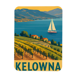 Magnet Flexible 🍇 KELOWNA — Vignobles et vues sur le lac Okanagan