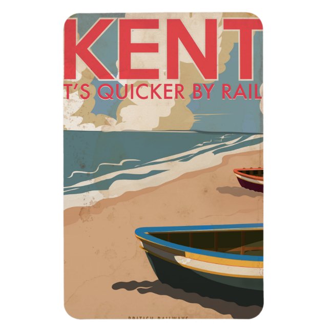 Magnet Flexible Kent, Angleterre Poster de voyage de la locomotive (Vertical)