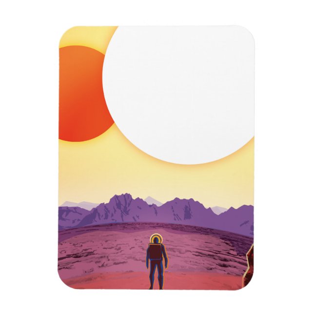 Magnet Flexible Kepler-16b : Coucher de soleil solaire binaire Fin (Vertical)