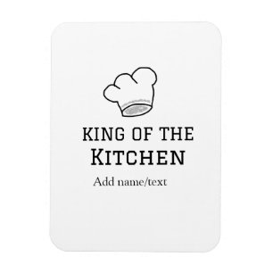 Magnet Flexible King of the cuisine chef cuisine ajouter nom couro