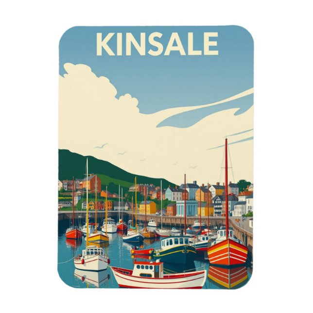 Magnet Flexible Kinsale Cork Irlande Travel Retro (Vertical)