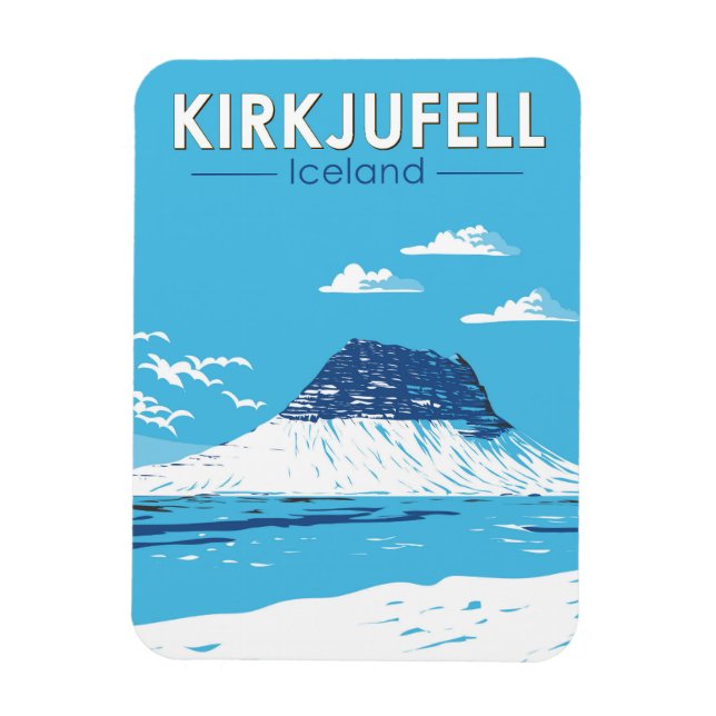 Magnet Flexible Kirkjufell Islande Travel Art Vintage (Vertical)