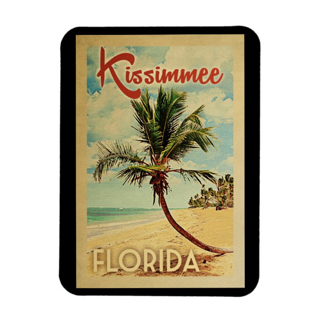 Magnet Flexible Kissimmee Palm Tree Vintage voyage (Vertical)