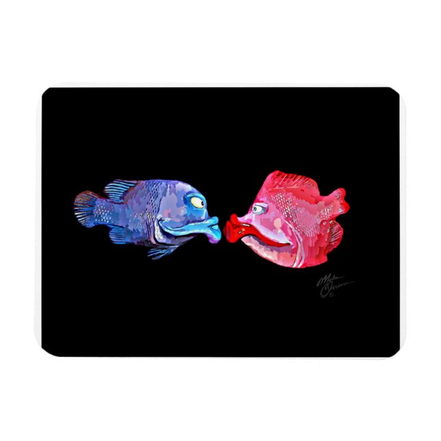 Magnet Flexible "Kissing Fish" Art de Mike Quinn (Horizontal)