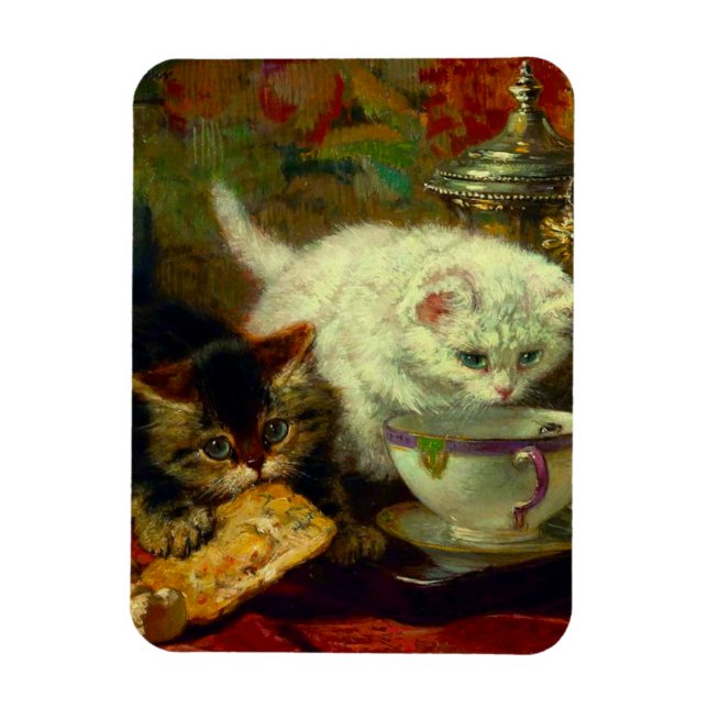 Magnet Flexible Kittens Tea Party (Vertical)