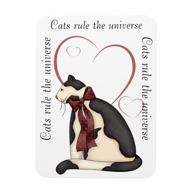Magnet Flexible Kitty Chat avec Coeur Photo (Vertical)