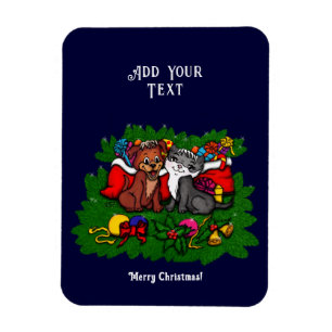 Magnet Flexible Kitty et chiot, Happy XMas