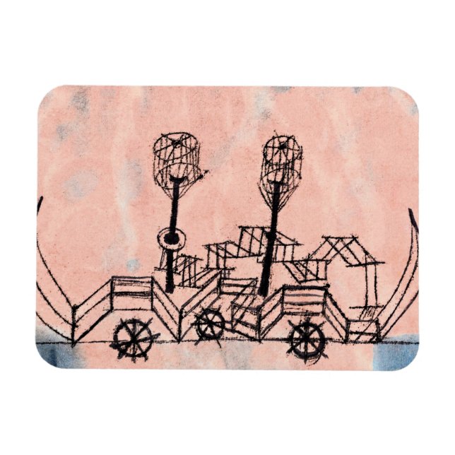 Magnet Flexible Klee - Vieux bateau à vapeur, art abstrait (Horizontal)