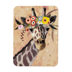 Magnet Flexible Klimt Giraffe   Couronne De Fleurs