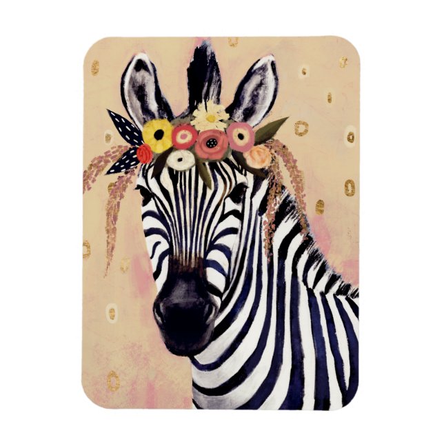Magnet Flexible Klimt Zebra | Orné De Fleurs (Vertical)