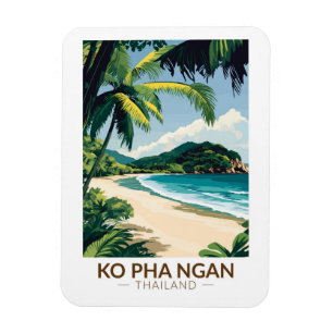 Magnet Flexible Koh Pha Ngan Thaïlande Travel Art Vintage