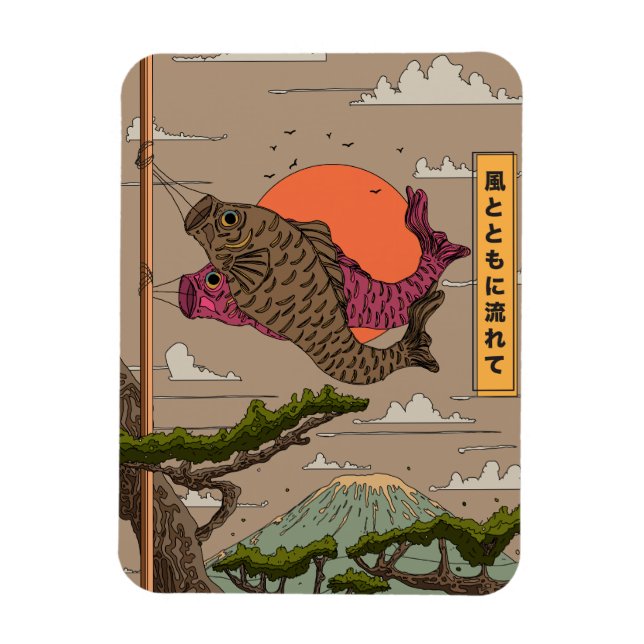 Magnet Flexible Koinobori Coulant avec le Vent (Vertical)