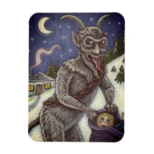 MAGNET FLEXIBLE KRAMPUS & ENFANTS NAUGHTY, HISTOIRE DE NOËL CRAYAN