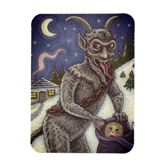 MAGNET FLEXIBLE KRAMPUS & ENFANTS NAUGHTY, HISTOIRE DE NOËL CRAYAN (Vertical)