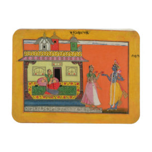 Magnet Flexible Krishna arrivant à la maison de Radha,