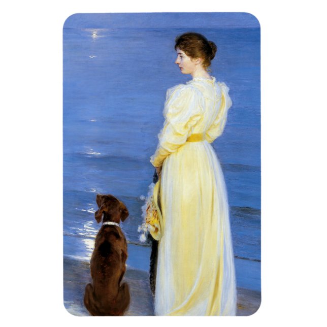 Magnet Flexible Kroyer - La femme et le chien de l'artiste sur le  (Vertical)