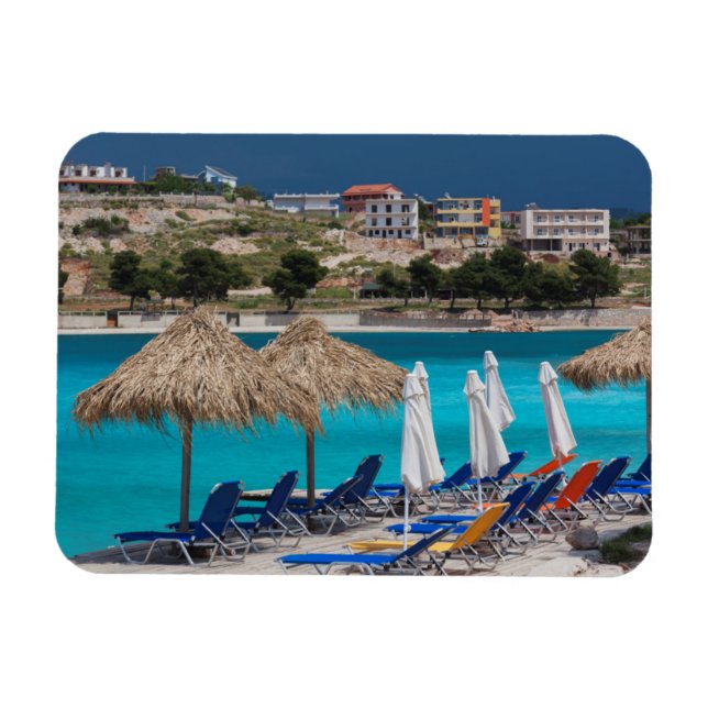 Magnet Flexible Ksamil, bord de plage de la ville (Horizontal)