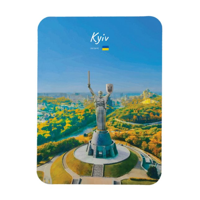 Magnet Flexible Kyiv, Ukraine - Monument de la Mère Ukraine arrond (Vertical)