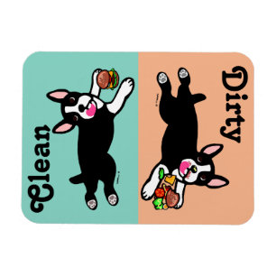 Magnet Flexible La bande dessinée de Boston Terrier sale/nettoien