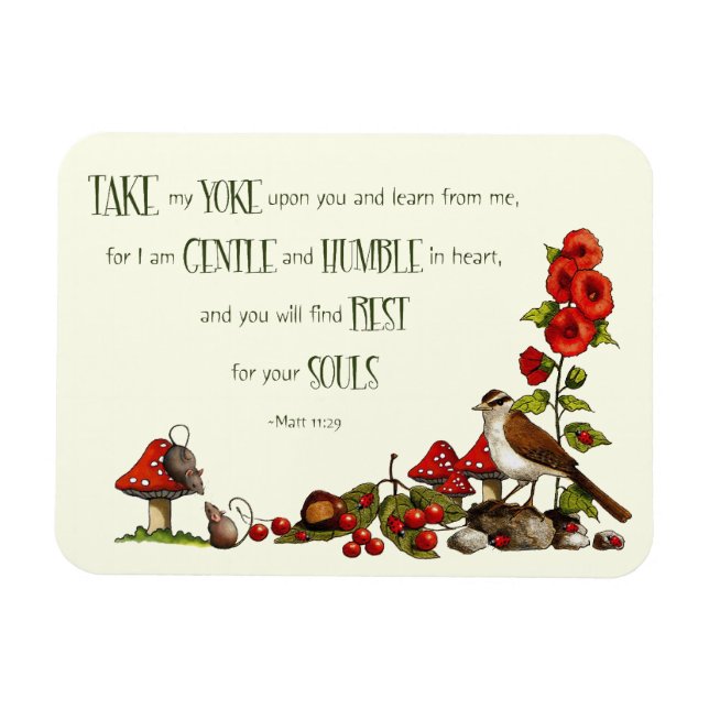 Magnet Flexible La Bible : Prenez Mon joug : L'Art de la Nature, J (Horizontal)