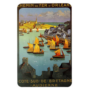 Magnet Flexible La Bretagne vintage, Audierne, France -