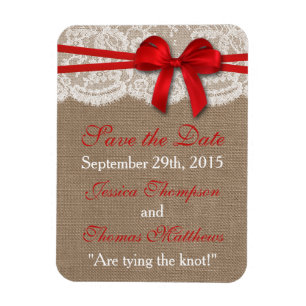 Magnet Flexible La collection de Mariages Rustic Red Bow