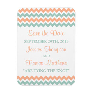 Magnet Flexible La collection moderne de Mariages Chevron Peach &